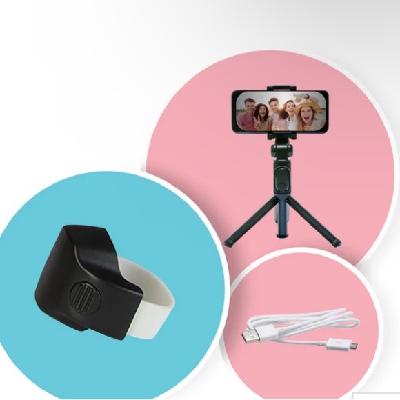 NWT-Snap Away PINK Ring & Dual Tripod & Charging Cord PINK - Picture 6 of 11